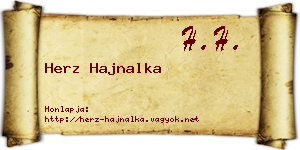 Herz Hajnalka névjegykártya